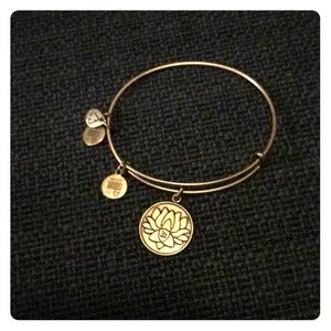 gold Alex and ani lotus flower bracelet